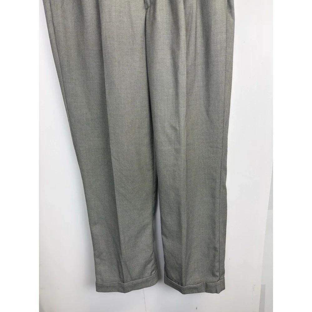 NEW George Martin Collection Pleated Pants Mens Size 36W‎ X 32L Pinpoint Grey